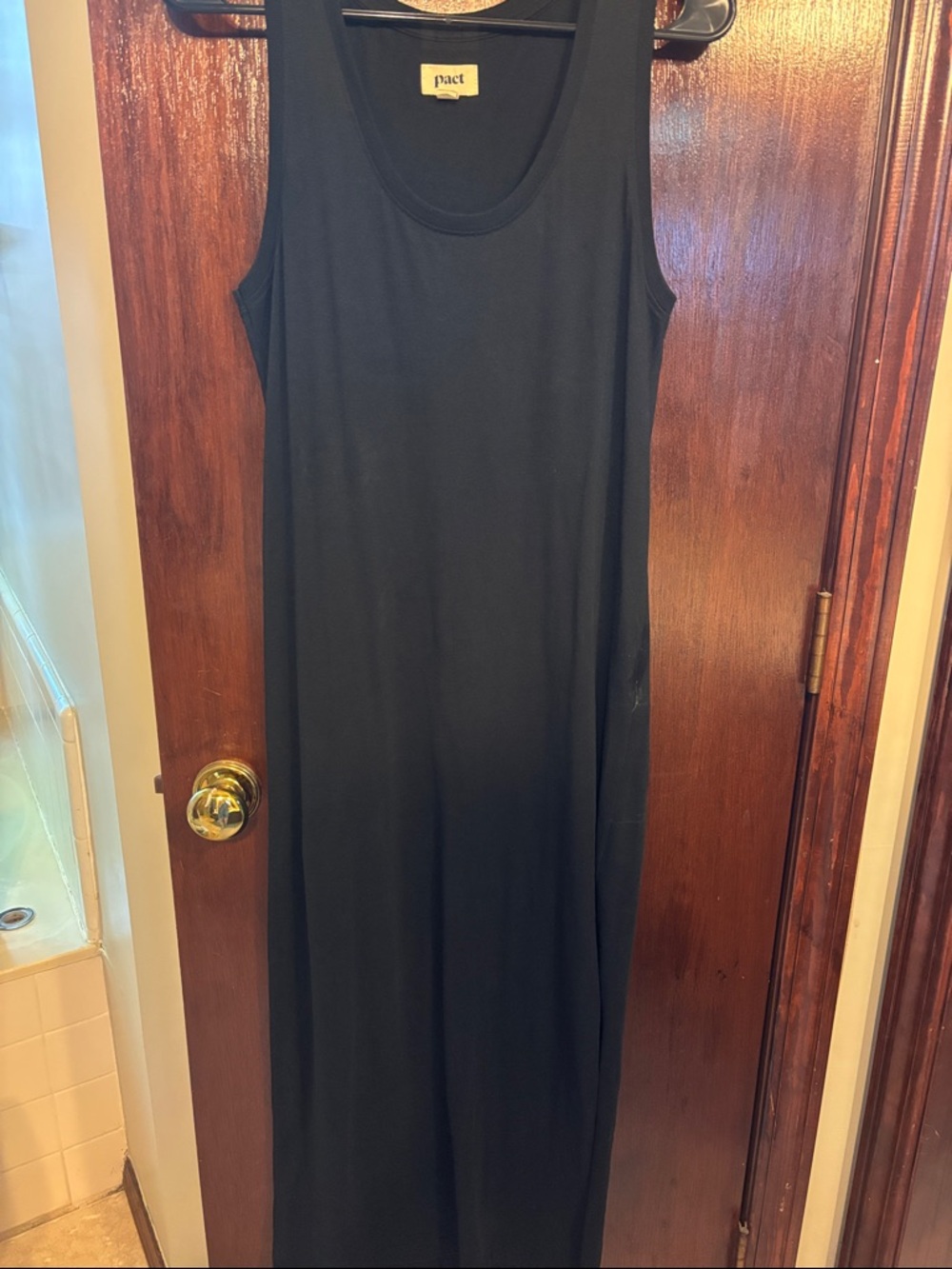 Pact Black Soft-spun 100% Organic Cotton Maxi Dress